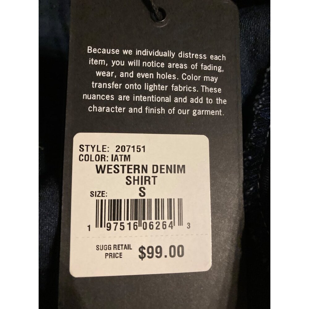 True Religion Fitted Denim Shirt Blue Wash - Size Small, New with Tags - Picture 5 of 6